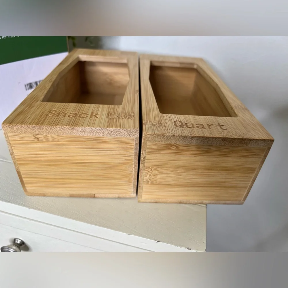 Brand New-Kootek Bamboo Bag Storage/Organizer (Snack & Quart Size Only)